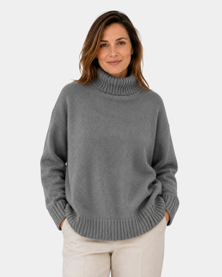Aurore | Pull col roulé oversize en maille douce