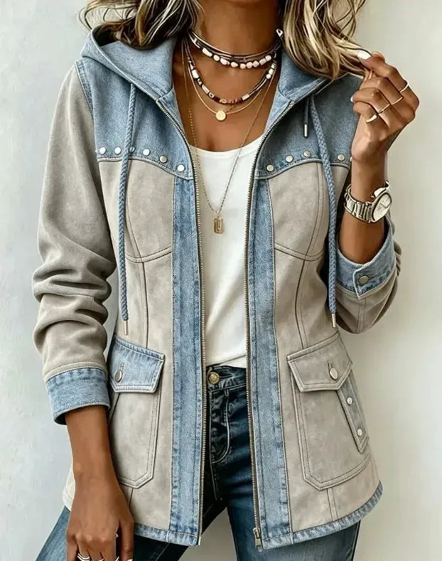 Marianne | Patchwork Hooded Jacket