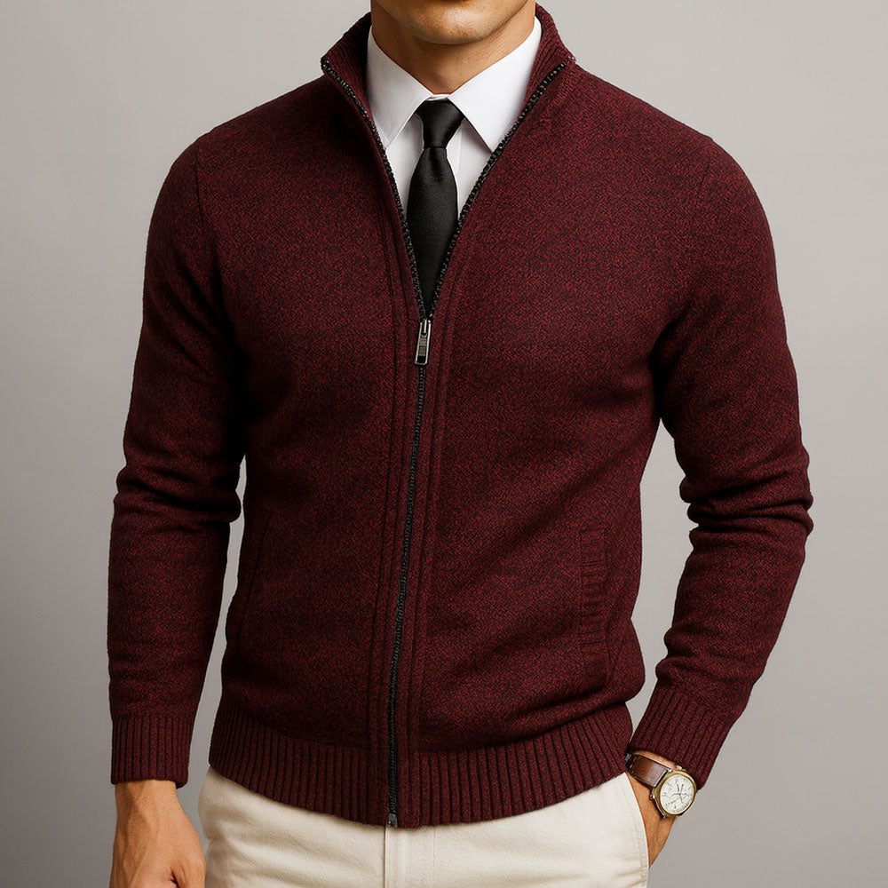 Gilbert | Cardigan zippé homme à col montant
