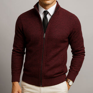 Gilbert | Cardigan zippé homme à col montant