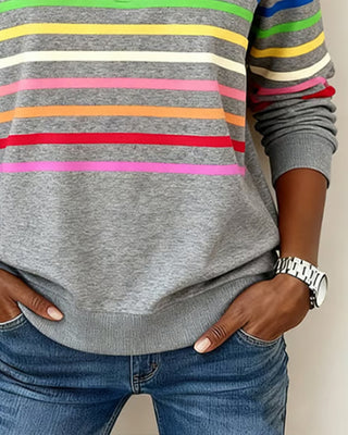 Fanny | Pull demi-zippé à rayures colorées