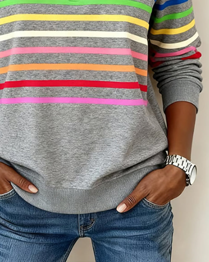 Fanny | Pull demi-zippé à rayures colorées