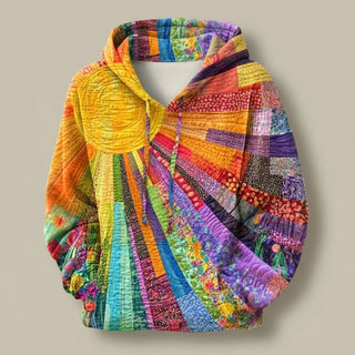 Cerise | Sweat à capuche patchwork matelassé