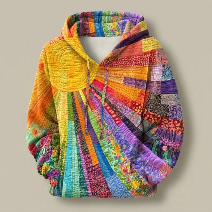 Cerise | Sweat à capuche patchwork matelassé