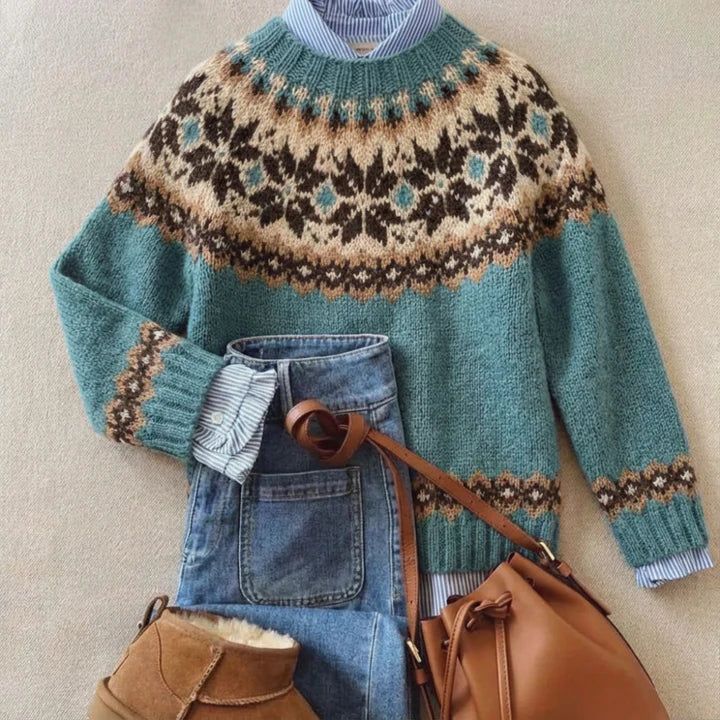 Élodie | Pull en maille jacquard nordique