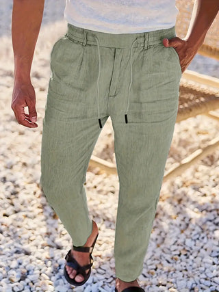 Nichols | Pantalon ample en lin à cordon de serrage