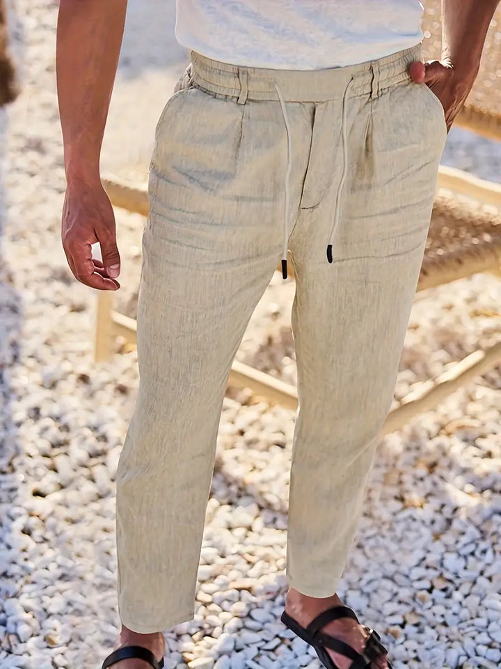 Nichols | Pantalon ample en lin à cordon de serrage