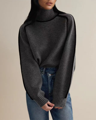 Lucienne | Pull col roulé à bordures contrastées