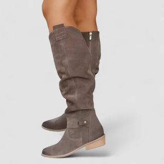 Salomé | Bottes hautes froncées en suédine