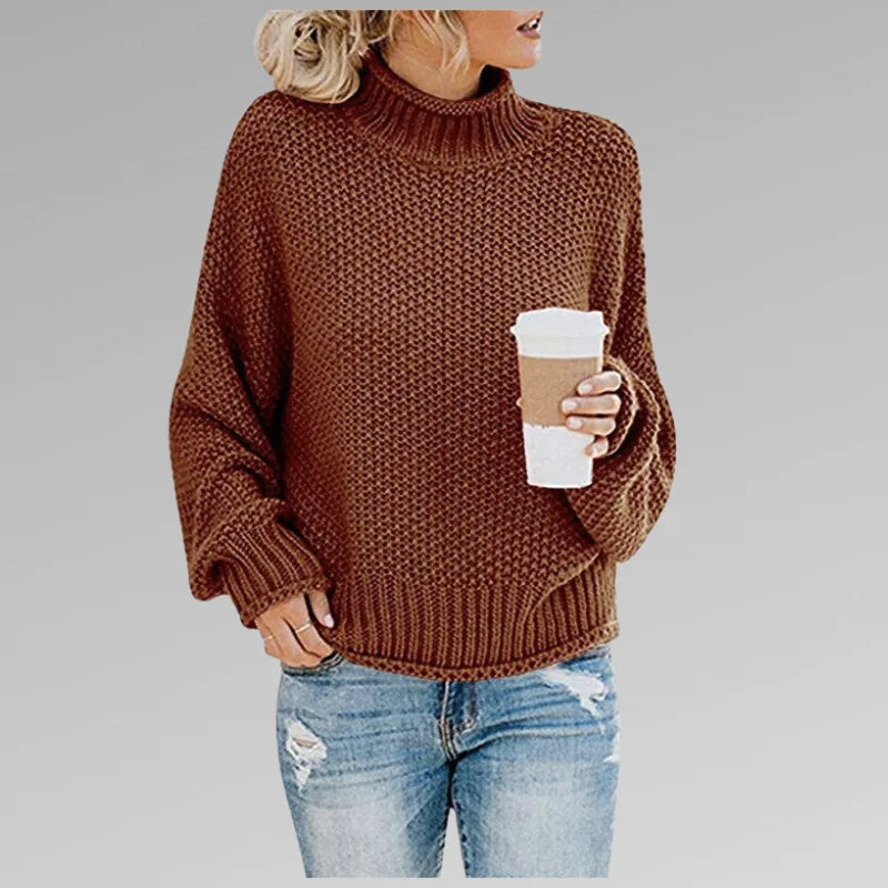 Armelle | Pull col roulé en grosse maille