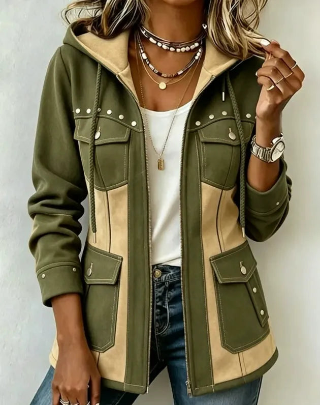 Marianne | Patchwork Hooded Jacket