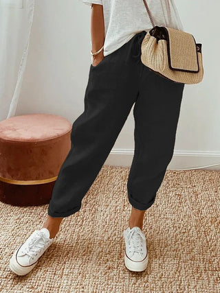Solène | Pantalon décontracté à poches latérales et cordon de serrage