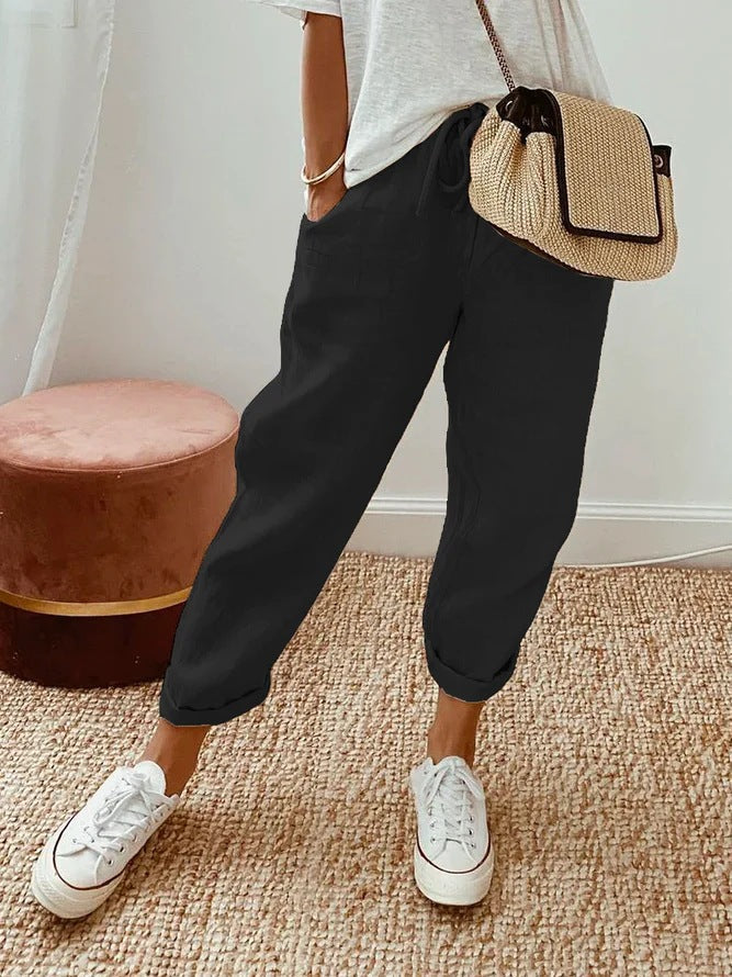 Solène | Pantalon décontracté à poches latérales et cordon de serrage