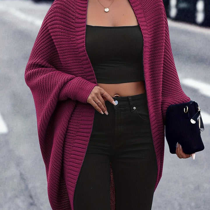Garance | Gilet manches chauve-souris en grosse maille