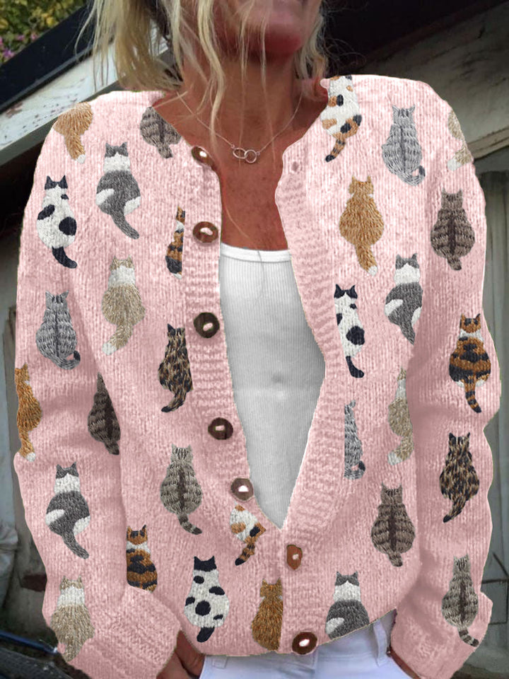 Marceline | Cardigan à motif chats