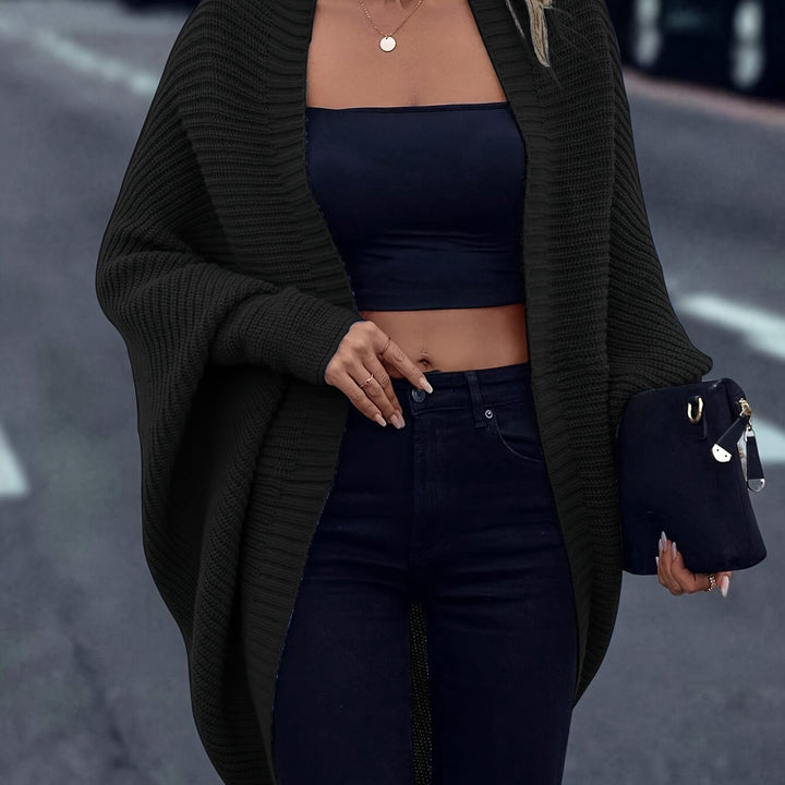 Garance | Gilet manches chauve-souris en grosse maille