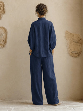 Estelle | Ensemble blouse manches chauve-souris et pantalon large