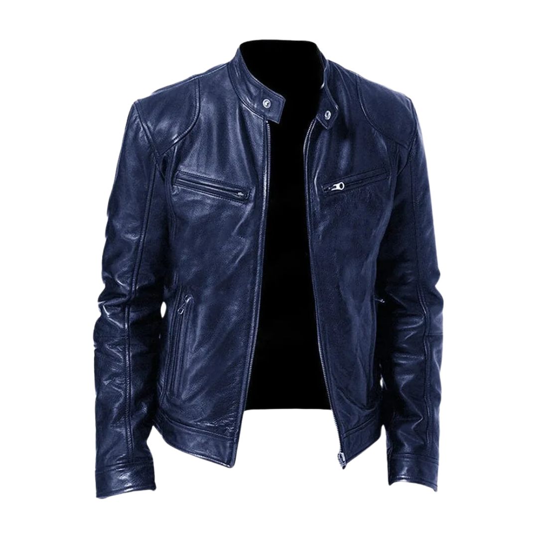 Alexandre | Veste en cuir à col montant homme