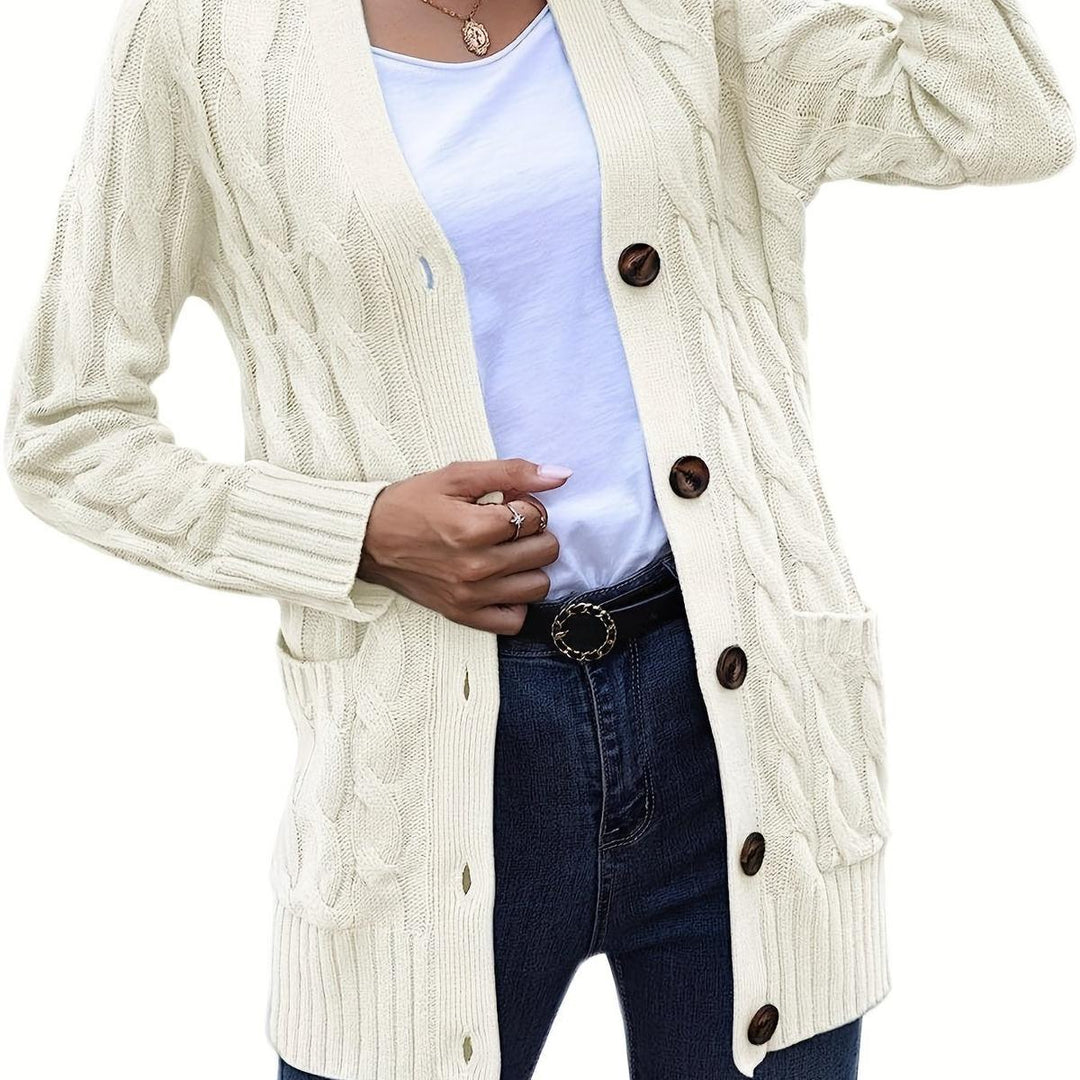 Églantine | Cardigan torsadé boutonné à poches
