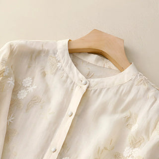 Isabella | Embroidered Button-Up Blouse