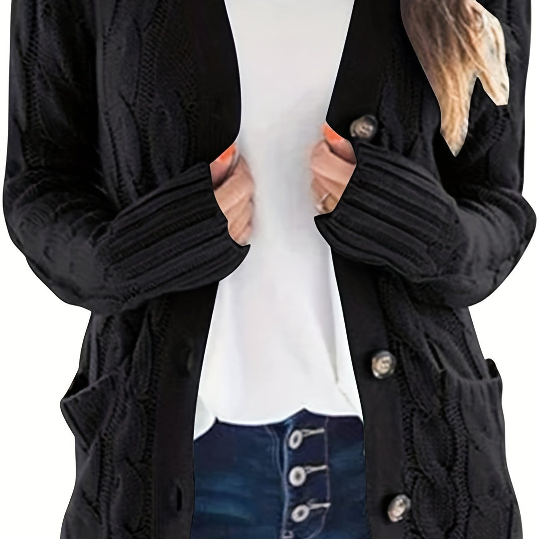 Églantine | Cardigan torsadé boutonné à poches