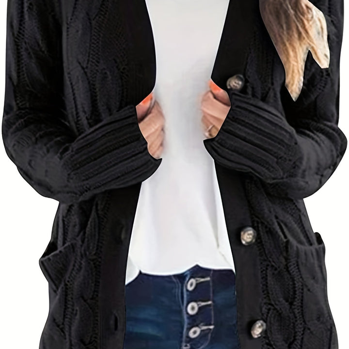 Églantine | Cardigan torsadé boutonné à poches