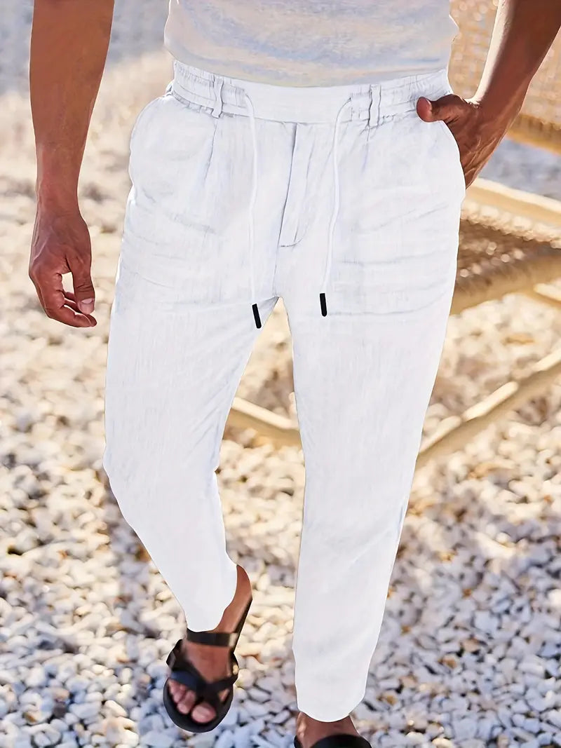 Nichols | Pantalon ample en lin à cordon de serrage