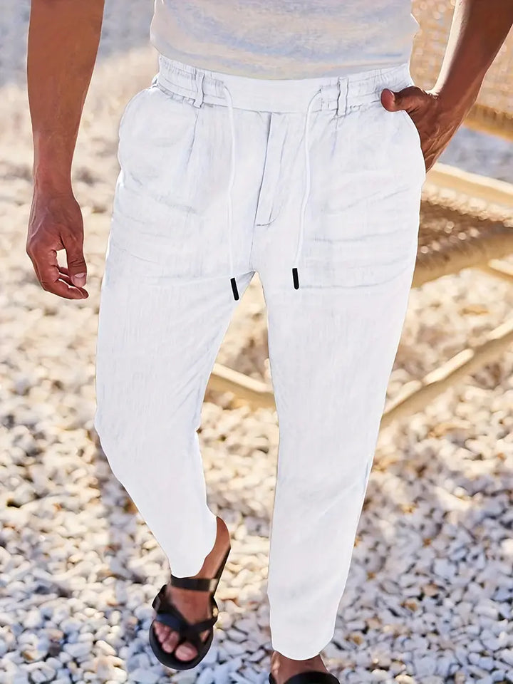 Nichols | Pantalon ample en lin à cordon de serrage