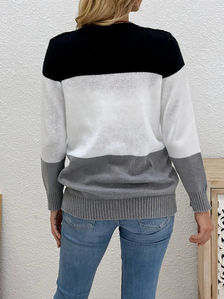 Philippine | Gilet colorblock en maille torsadée