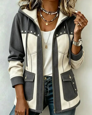 Marianne | Patchwork Hooded Jacket