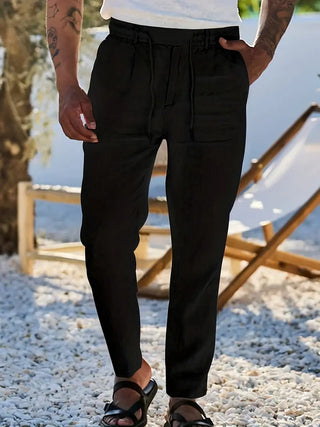 Nichols | Pantalon ample en lin à cordon de serrage