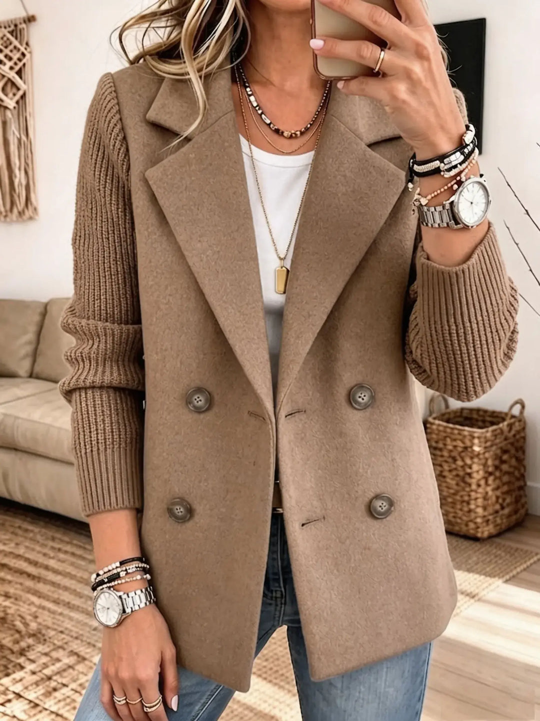 Léonie | Blazer élégant à manches en maille