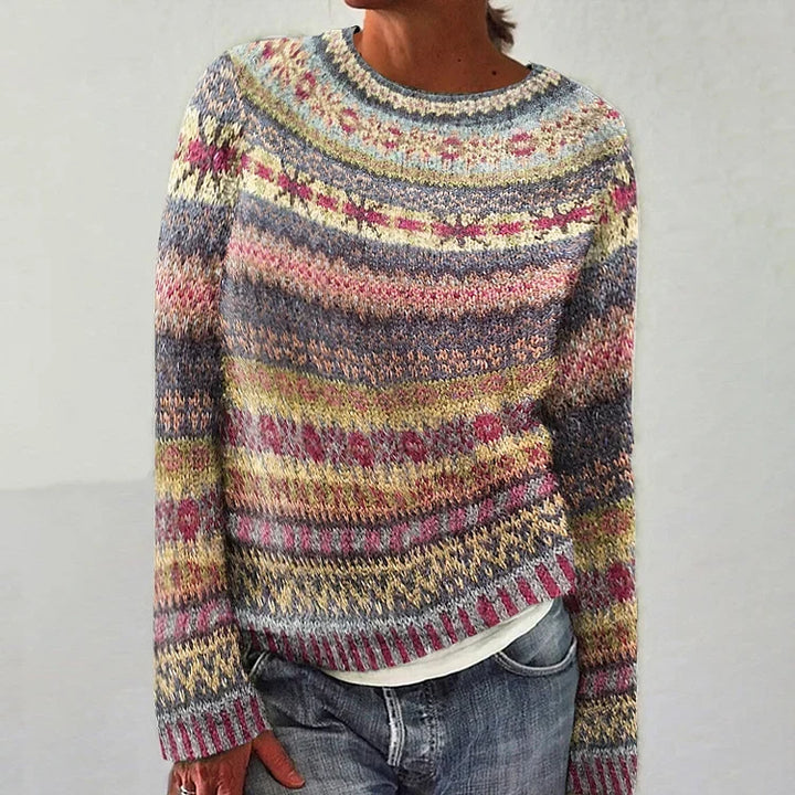 Roseline | Pull en maille jacquard tons pastel
