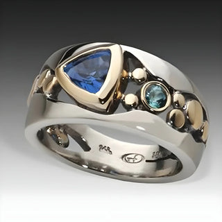 Gwendoline | Bague vintage à cristal bleu