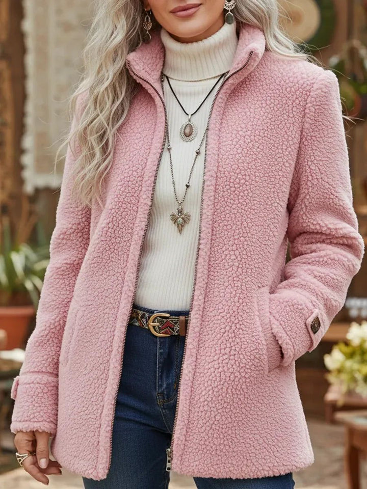 Colombe | Veste sherpa zippée à col montant
