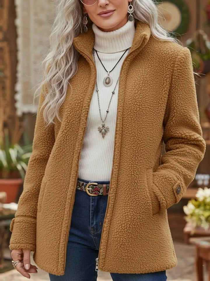 Colombe | Veste sherpa zippée à col montant