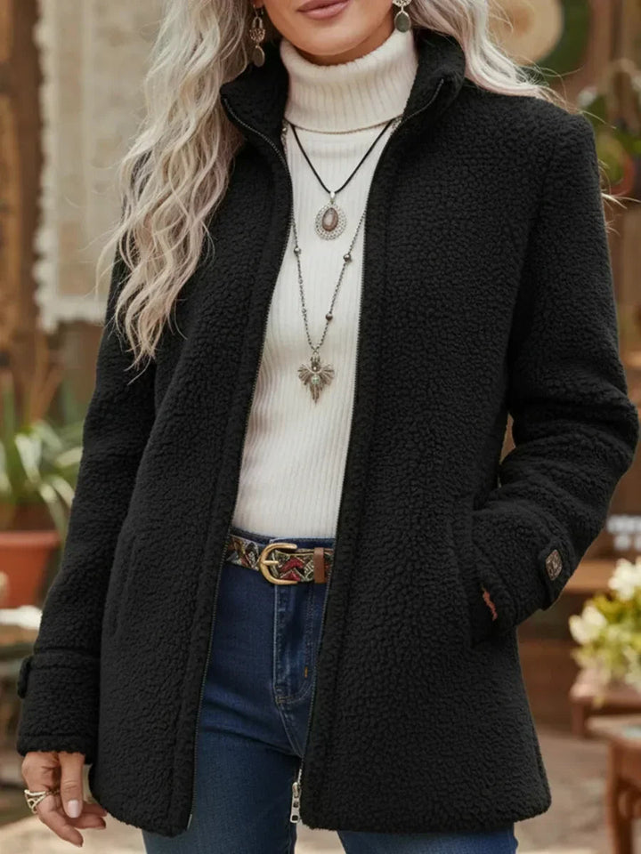 Colombe | Veste sherpa zippée à col montant
