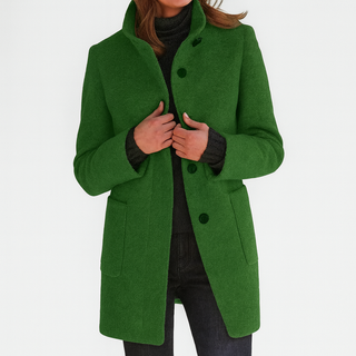 Amandine | Manteau col montant effet laine