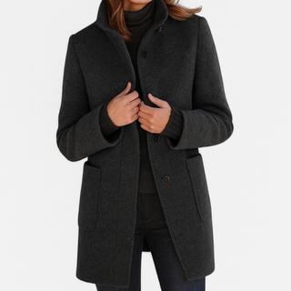 Amandine | Manteau col montant effet laine