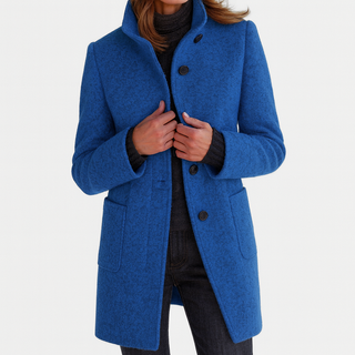 Amandine | Manteau col montant effet laine