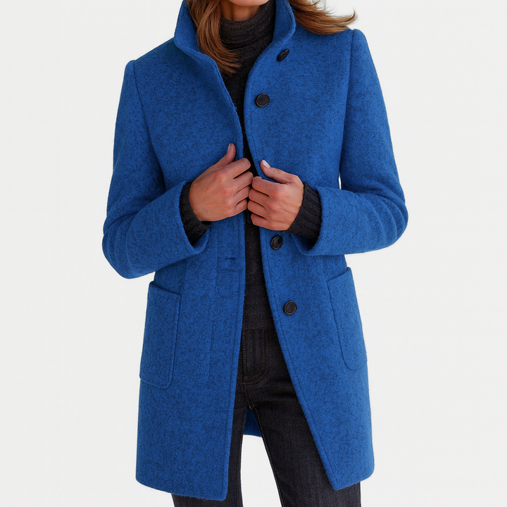 Amandine | Manteau col montant effet laine