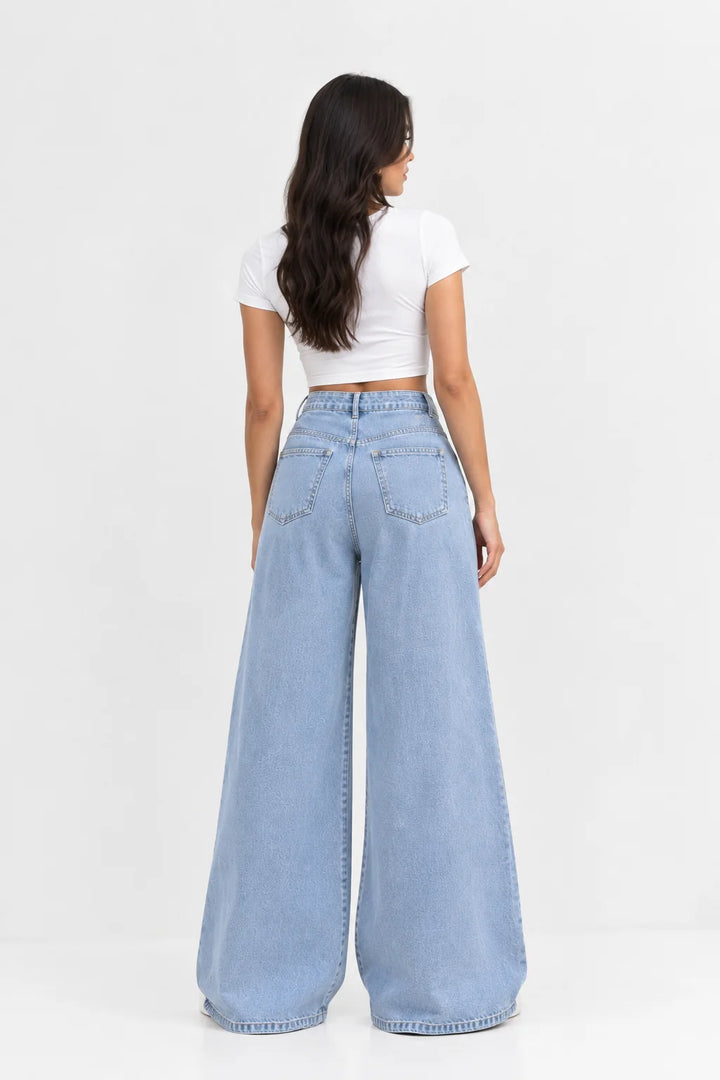 Aurélie | Jean large à empiècement asymétrique
