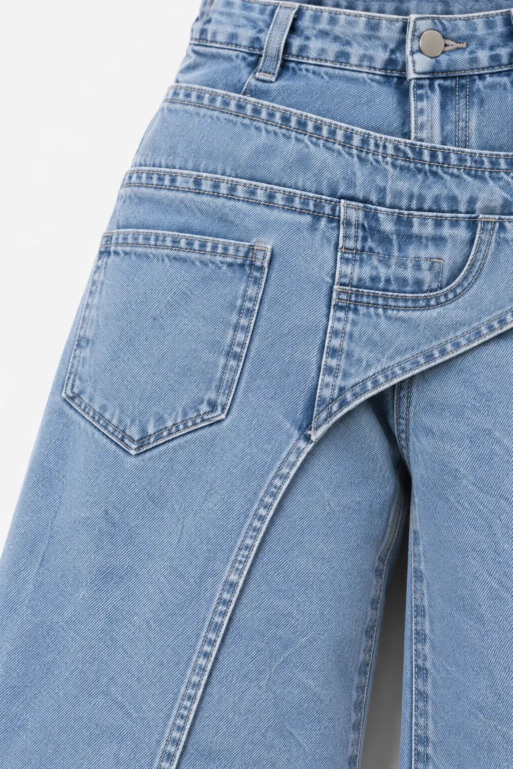 Aurélie | Jean large à empiècement asymétrique