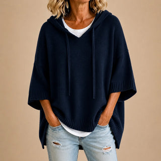 Séverine | Pull poncho oversize à capuche