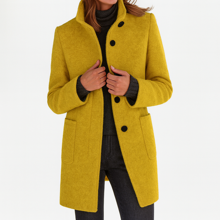 Amandine | Manteau col montant effet laine