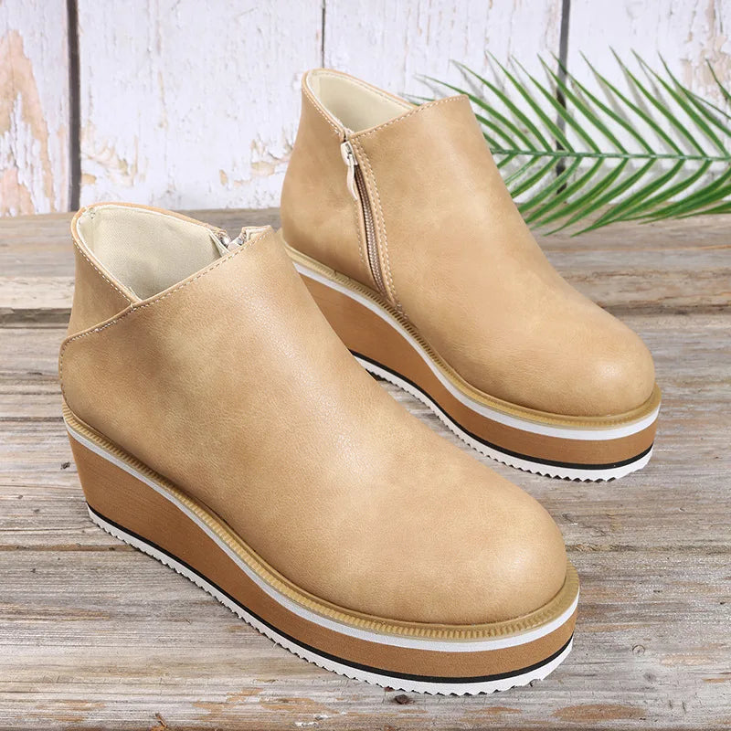 Elsa | Bottines compensées à zip latéral