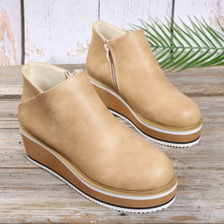 Elsa | Bottines compensées à zip latéral