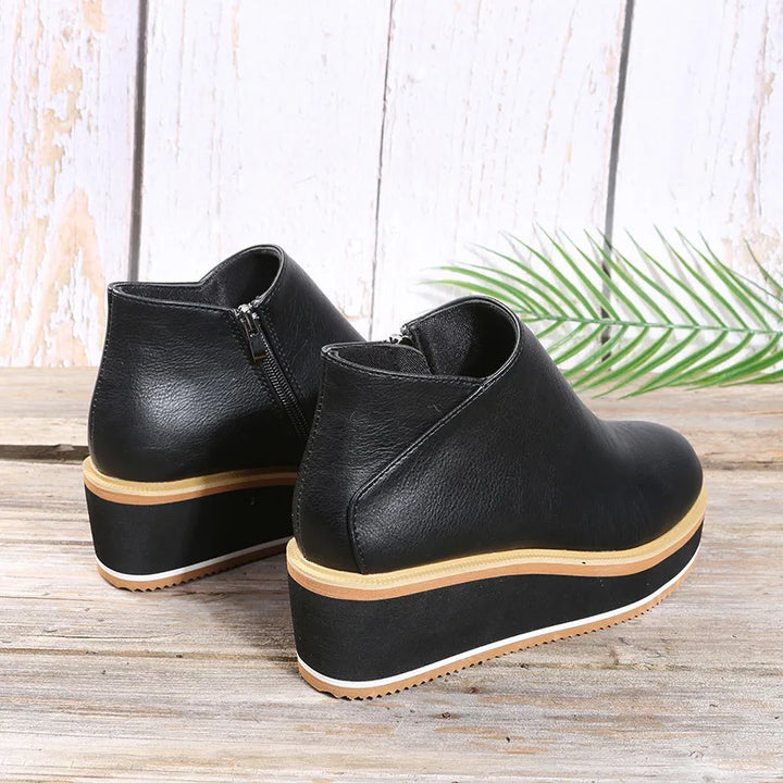 Elsa | Bottines compensées à zip latéral