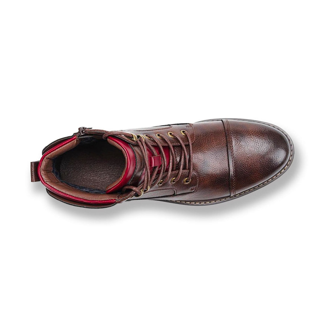 Mathieu | Bottines effet cuir à lacets et zip