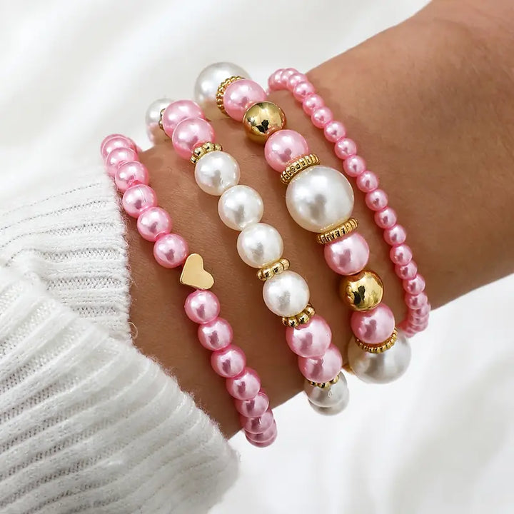 Agathe | Bracelets de perles Tendresse (lot de 4)